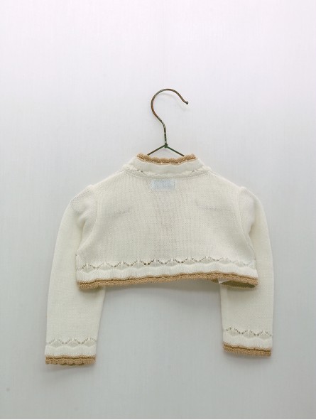 Christening collection baby girl garter stich cardigan