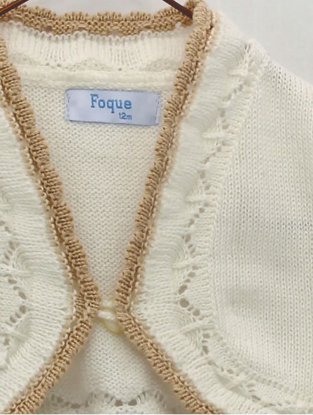 Christening collection baby girl garter stich cardigan