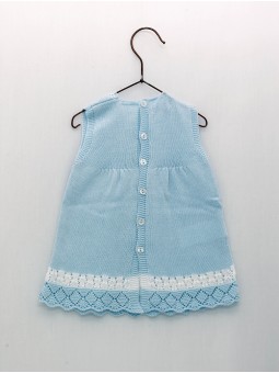 Vestido punto sin manga con empiece ondas