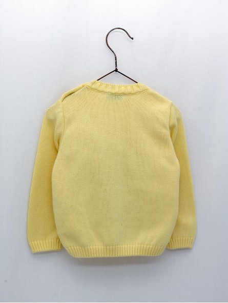 Boy jumper with round collar and bunny print