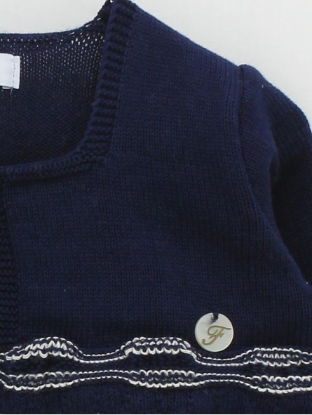 Navy style girl knitted cardigan