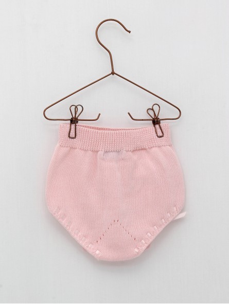 Baby boy-girl knit bloomers with bow