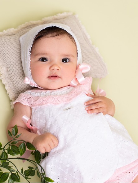 Baby boy-girl knit bloomers with bow