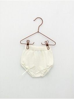 Baby boy-girl knit bloomers with bow