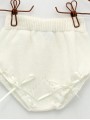 Baby boy-girl knit bloomers with bow