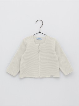 Chaqueta larga con escote redondo
