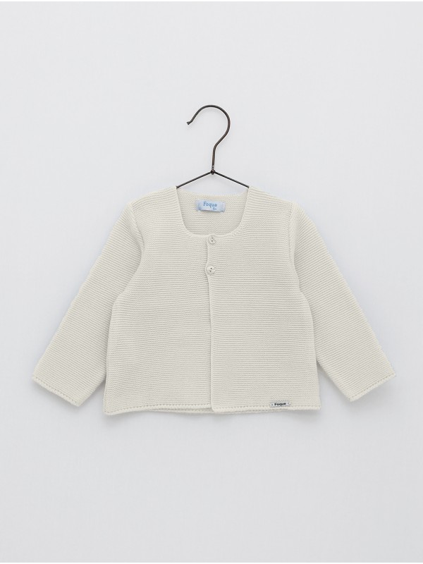 Chaqueta larga con escote redondo