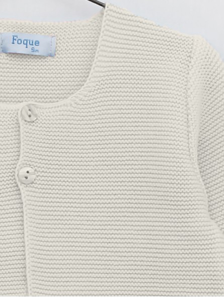 Chaqueta larga con escote redondo