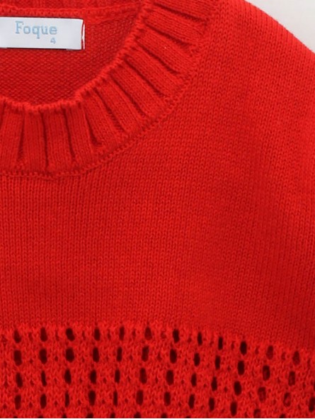 Jersey de punto corto con manga farol