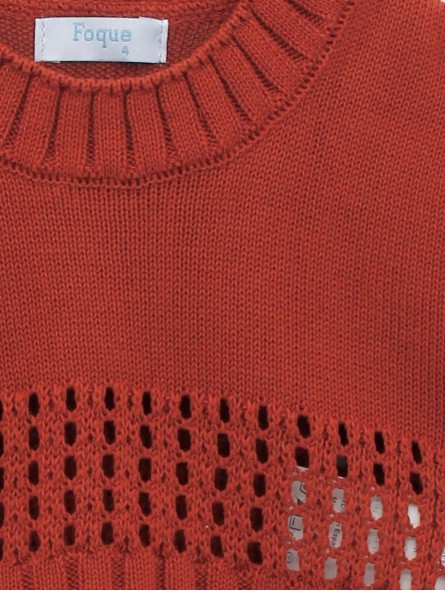 Camisola de ponto curto com manga farol