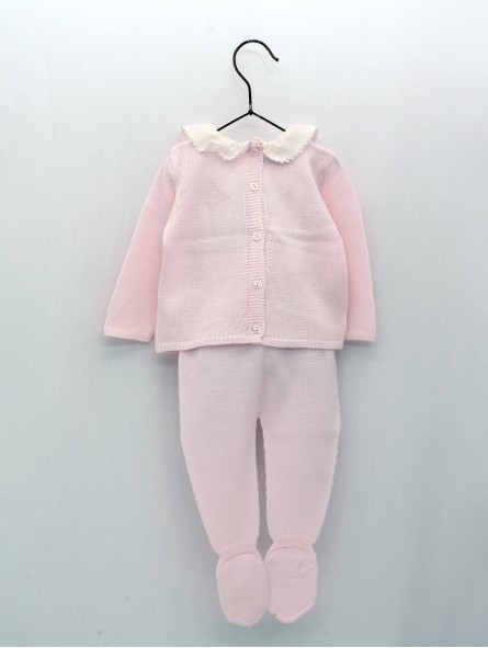 Conjunto de jersey con cuello volante y polaina