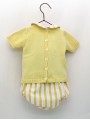Baby boy set of yellow jumper and striped bloomers