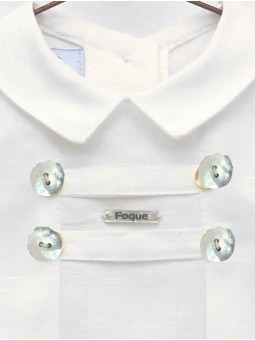 Camisa lino cruda y braguita corto rayas