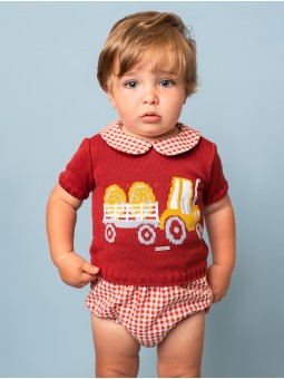 Baby boy set of sweater and bloomers