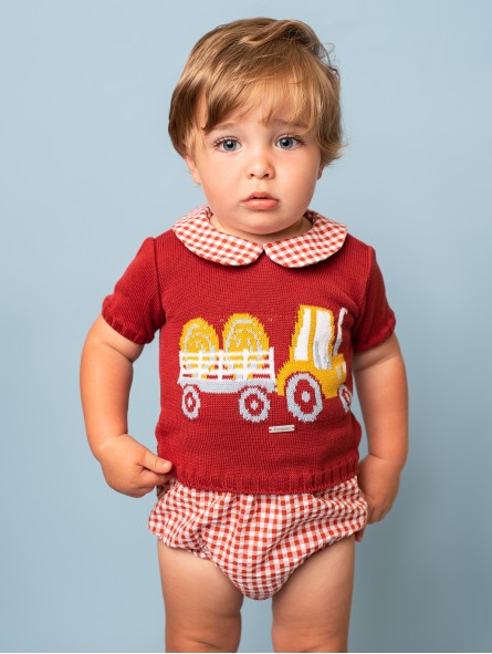 Baby boy set of sweater and bloomers