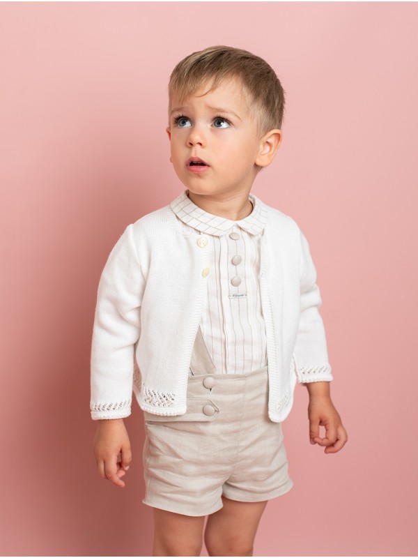 Conjunto camisa y peto con tirantes 