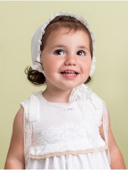 Vestido tipo faldón con capacete de punto sin mangas