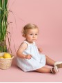 Multi-striped baby girl dress and bloomers