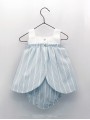 Multi-striped baby girl dress and bloomers