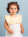Yellow Flower collection baby girl plumeti and striped dress