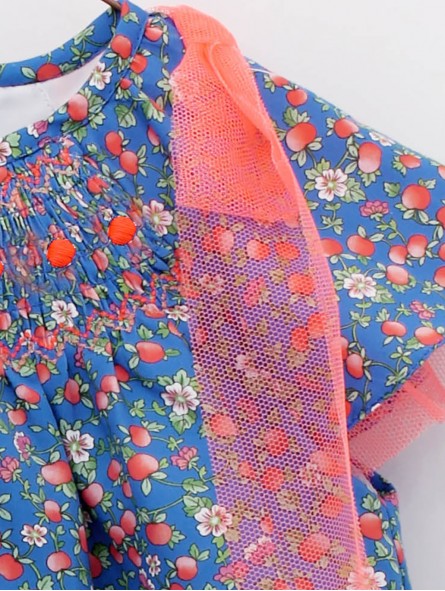 Baby girl dress with little apples print