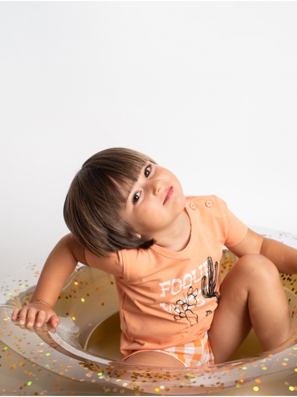 T-shirt bebé com estampado Foque West