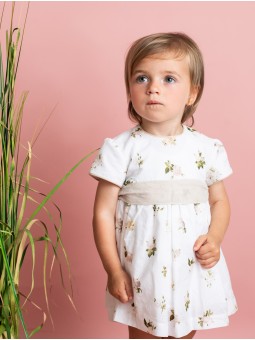 Vestido corte cintura estampado flores