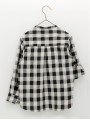 Camisa niño cuello mao y cuadros grandes vichy