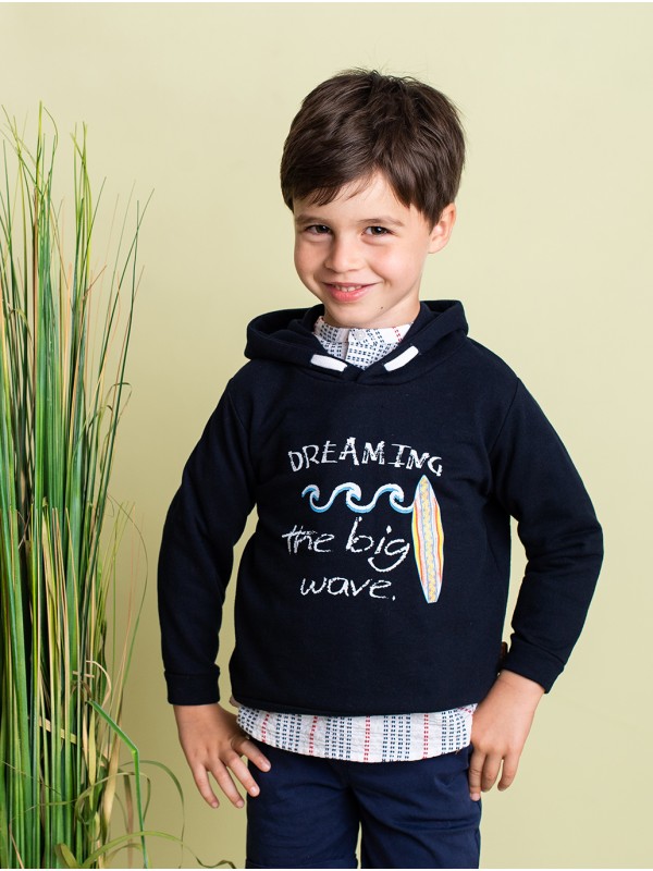 Sudadera con capucha y estampado surf