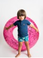 Mandarin collar piqué boy polo shirt