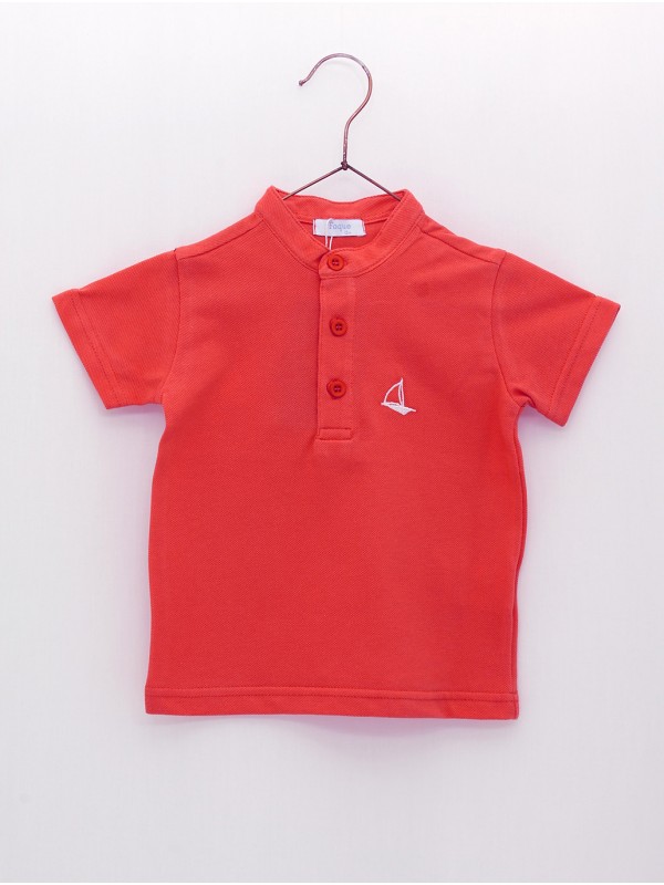 Polo piqué cuello mao