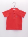 Mandarin collar piquÃ© boy polo shirt