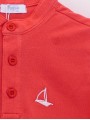 Mandarin collar piquÃ© boy polo shirt