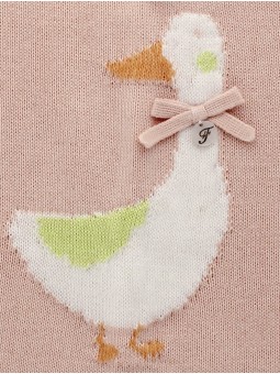 Manta de punto con dibujo de pato