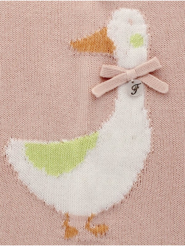 Manta de punto con dibujo de pato