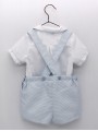 Conjunto blusa y pantalón tirantes de rayas