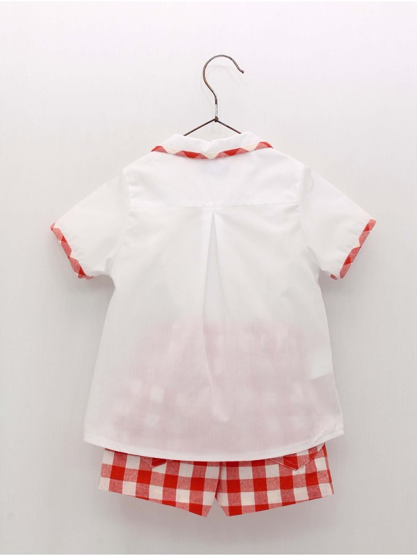 Shirt with piping and shorts