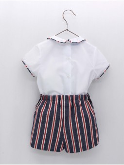 Baby shirt and striped shorts