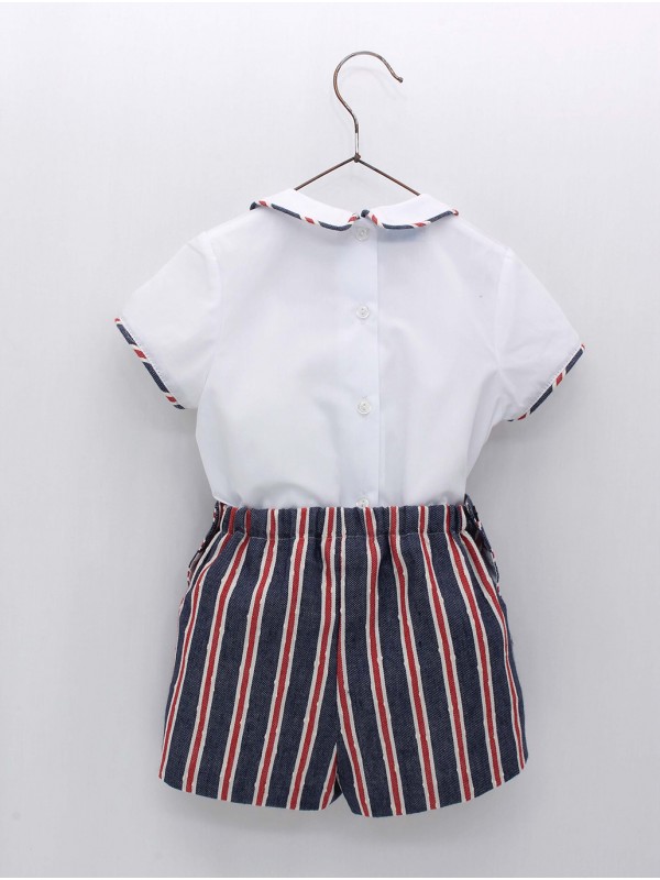 Baby shirt and striped shorts