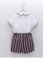 Baby shirt and striped shorts