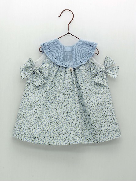 Vestido cuello punto flor liberty
