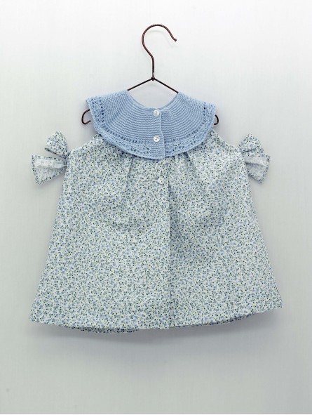 Vestido cuello punto flor liberty