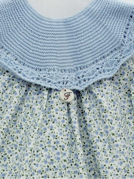 Vestido cuello punto flor liberty