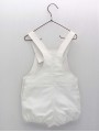 White canvas dungarees with straps