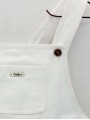 White canvas dungarees with straps