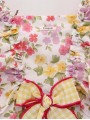 Printed Dress with Ruffles and Bow
