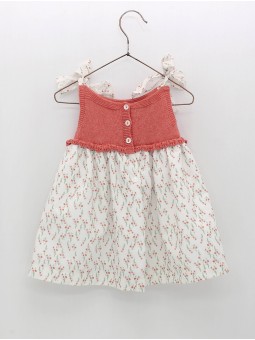 Vestido vuerpo ponto e flores
