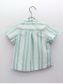 Striped mandarin collar shirt