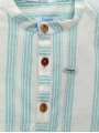 Striped mandarin collar shirt