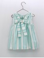 Vestido rayas con nido de abeja